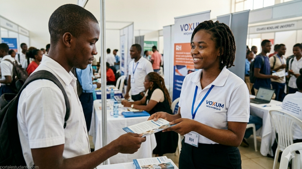 estudantes moçambicanos em feira de carreiras em Maputo procurando vagas de emprego portalestudante.com