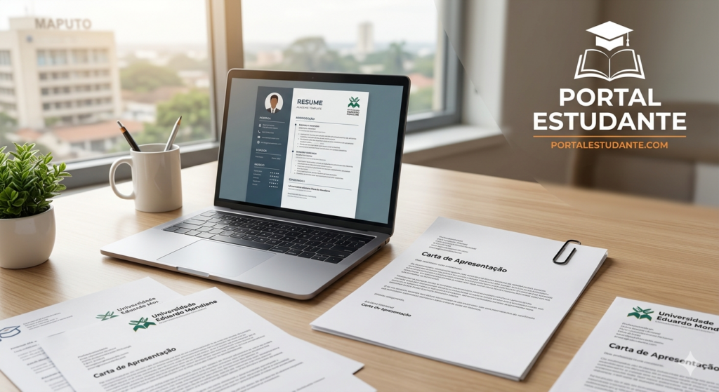 Modelo de carta de apresentação em Moçambique com assinatura do Portal Estudante