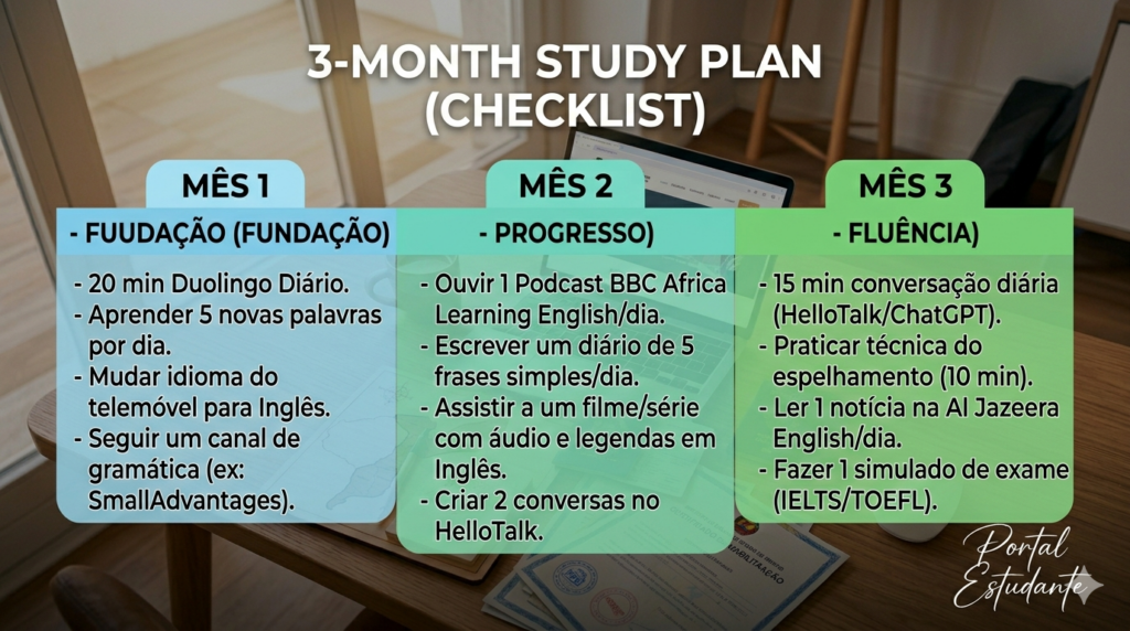 Plano de estudo de 90 dias para aprender inglês e ter sucesso em Moçambique – Portal Estudante.