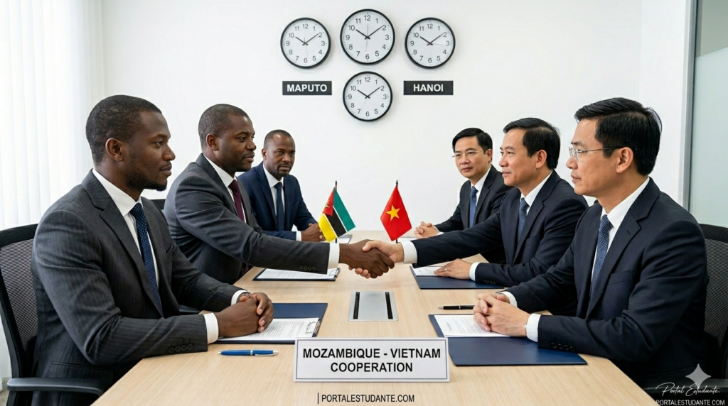 Delegações oficiais de Maputo e Hanói formalizam o acordo bilateral de cooperação que garante o financiamento e as vagas para as bolsas de estudo no Vietname 2026.